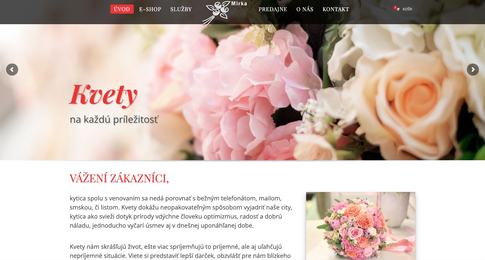 Kvetinárstvo Mirka — original website